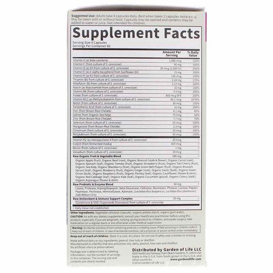 Vitamin Code Women Raw Whole Food Multivitamin, GOL